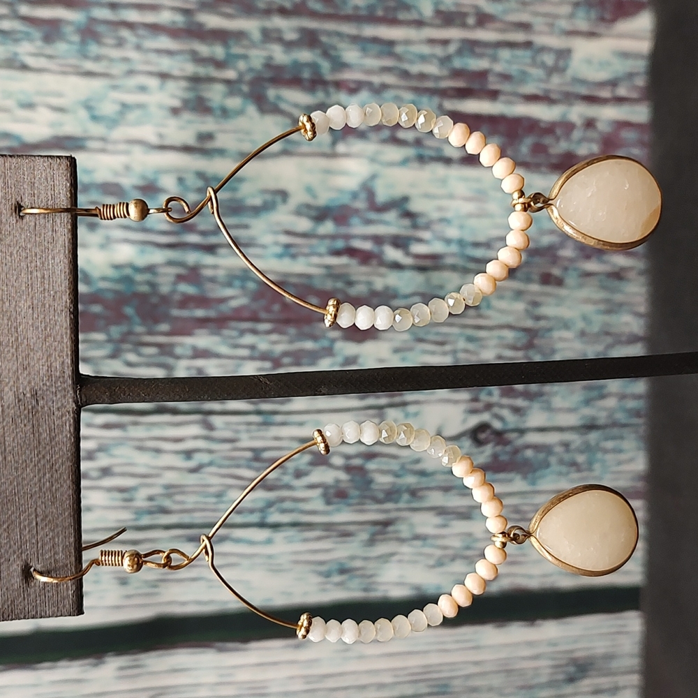 Rose quartz dangle earrings